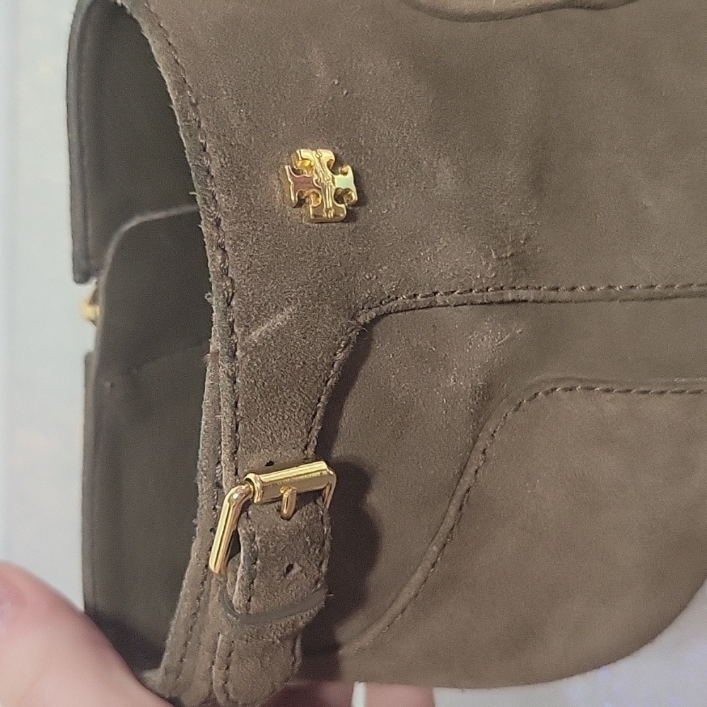 Tory Burch Brown Suede 'Milan' Booties Wedge Heel Boots SZ: 8.5 - Picture 7 of 12